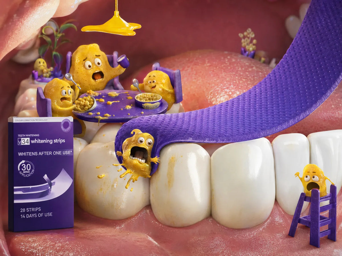 Purple eats yellow <em>for breakfast.</em>